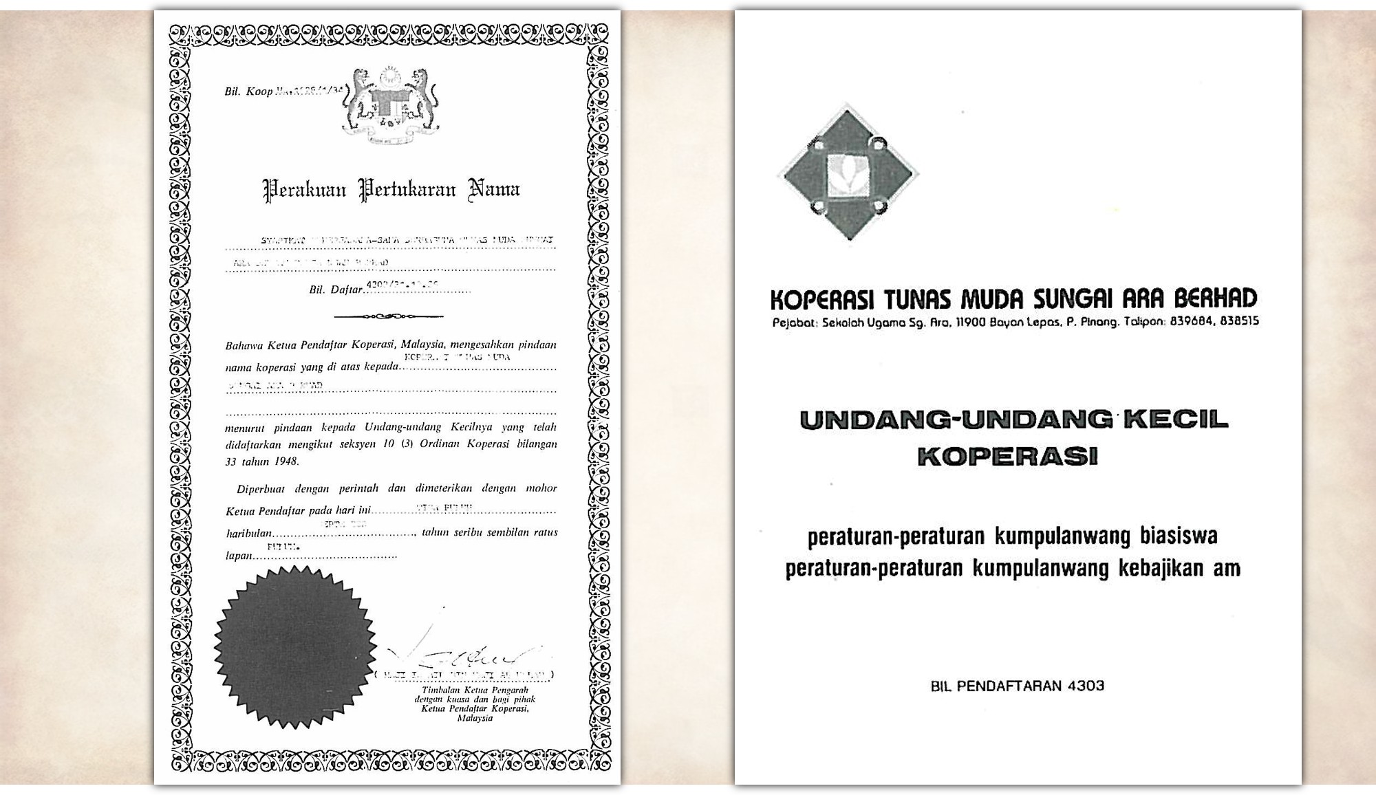Gambar bersejarah penubuhan koperasi